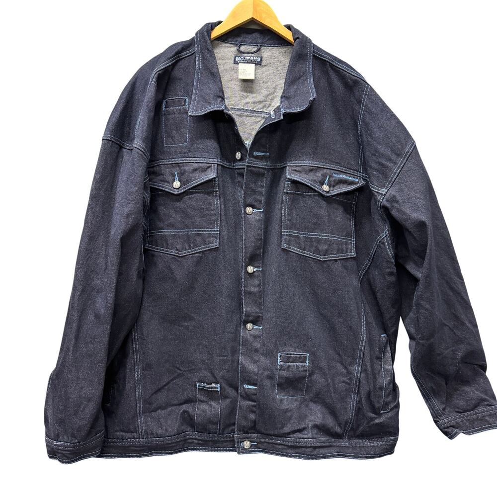 Vintage MoJeans Jean Jacket Mens 6XL Dark Wash Blue Denim Maurice Malone Hip Hop